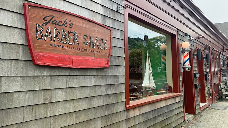 Jack's Barber Shack at 26 Central Street, Manchester-by-the-Sea, MA — exterior storefront