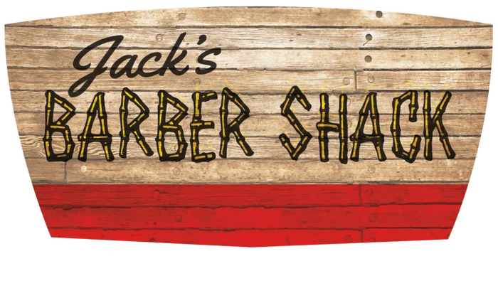 Jack's Barber Shack sign — traditional barbershop in Manchester-by-the-Sea, MA